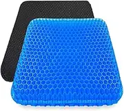 Double Layer Gel Seat Cushion Pillow - Enhanced Office Chair Car Egg Seat Cushion Pillow for Back, Coccyx & Tailbone Pain Relief Pad - Pressure Reducing Honeycomb Designed for Comfort