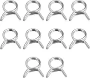 sourcing map Double Wire Spring Hose Clamp, 10pcs 304 Stainless Steel 9mm Inner Dia Fit 9.7mm-10.5mm OD Hose Fuel Line Silicone Tube Spring Clips