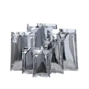 Silver Shiny Stand Up Pouches Mylar Bag Grip Heat Seal Food Grade Zip Lock Bags