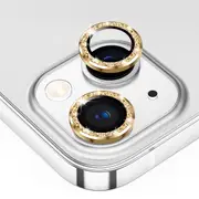 ZUSLAB iPhone 14 Camera Lens Protector, 9H Tempered Glass Camera Cover Screen Protector Metal Individual Ring for Apple (2022) - Sparkling Gold