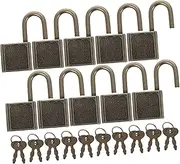 JUMPLAWN 10 Pack Diary Proof Locks Baby Safe Drawer Locks Zinc Alloy Padlock for Diary Jewelry Suitcase Toolbox Vintage Gym Backpack Secure Mini Locks