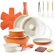 Ceramic Cookware Sets, Pots and Pans Set Nonstick, 22Pcs Induction Cookware, ...