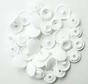 BetterJonny 200 Sets KAM Extra Long Prong Plastic Snaps, Size 20 T5 Glossy Round Resin Plastic Fasteners No-Sew Buttons for Clothing Crafts (White)