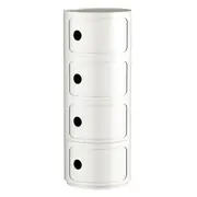 MIUZ 4 Tier White Replica Componibili Round Storage Cabinet