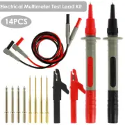 14Pcs Electrical Multimeter Test Lead Kit Probe Alligator Clips Set 1000V welxq