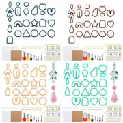 142pcs Clay Cutters Set 24 Shapes Plastic Clay Cutter Kit Jewelry Mold Earring