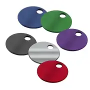 Lucky Line 25600 1-1/4" Aluminum KeyTag with 1 Hole Asst 100 Per Display Box