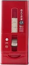 Sealed Grain Container, Rice Dispenser with Drawer, Transparent Clear Scale Funnel Type Household Rice Bucket, Large Plastic Bin for Soybean Oatmeal (L Red 7.1 X 16.3 X 16.1in)