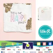 We R Memory Keepers Heat Transfer Blank Sequin Pillow GOLD / White 660379