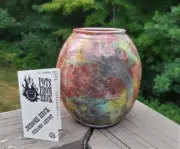 RAKU CLAY POT by Artist JEROME HECK from HAWAII - ONE OF A KIND - NEW!