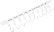 GREENADSCAPE 4 Sets Multi Purpose Adhesive Hooks No Drilling Sliding Rail Hangers for Kitchen Bathroom Office Seamless Removable Storage for Pots Pans More