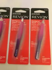 3 X Revlon Eyebrow Hair Removal Tweezer, Designer Slant High Precision Tweezer