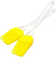 Toddmomy Non-Shedding BBQ Brush Set 2 Silicone Brushes for Barbecue Sauce Oil Basting Heatproof Quick Dry for Cooking