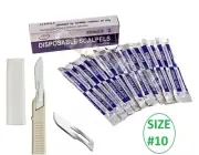 Disposable Scalpel Blades No. 10 With Plastic Handle ( Box of 10 ) Sterile