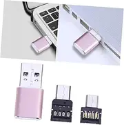 SWOOMEY 3 1 OTG Reader Type C Micro USB Adapter for Devices Compatible with Flash Drive Keyboard Mouse Rose Golden Easy Plug Play Connection Random Color