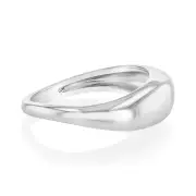 Sterling Silver Curved Dome Polished Ring, M