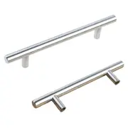 Kitchen Cabinet Door Handles Brushed Stainless Steel Door Drawer Pull Knob T Bar - 200mm 128mm