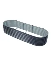 [Green Fingers] Garden Bed 240X80X42cm Oval Planter Box Raised Container Galvanised