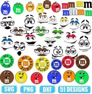 M&M SVG, DESIGNS BUNDLE, CUT FILES, SVG for Cricut