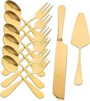 OFFSCH Set of Cake Cutting Tools Cake Server Set Knife Spatula Forks Spoon for Baking