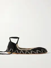 [Kashura] Kashura - Crocheted Ballet Flats - Black - IT40 IT 40 Black