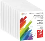 12 Pack 8x8 Inch Canvases for Painting Blank Canvas Boards for Painting Panels