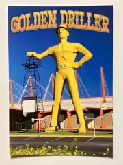 Golden Driller Expo Bldg Fairgrounds Tulsa OK Oil Industry Postcard 100294 7837