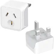 UK Travel Adapter, Dozianai Pack of 2 AU to UK Plug Adapter Grounded Type G Travel Power Plug for Ireland, England, Scotland, Kenya,Singapore,British,Uganda,Hong Kong and More-White