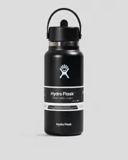 [Hydro Flask] Hydro Flask 32Oz Wide Mouth With Flex Straw Cap in Black One Size