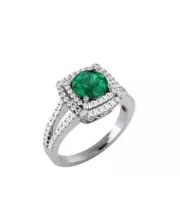 1,50Ct Round Natural Emerald Diamond 14K solid white gold