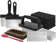 Griddle Cleaning Kit - Griddle Scraper Barbecue Scouring Pads | Heavy-Duty Multi-Functional Gears, Ergonomic Utensils for Food Truck Commercial Use