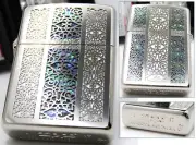 Armor Arabesque combination Shell White Nickel Zippo Oil Lighter 2017 MIB Rare