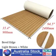 Boat Decking Flooring Sheet EVA Foam Marine Faux Teak35.4''x94.5''in Light Brown