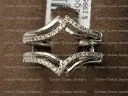 14k White Gold Split Shank Solitaire Enhancer Diamonds Ring Guard Wrap Insert