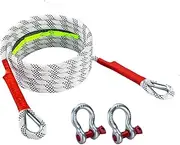3/4/5M Car Tow Rope Set 10T/5T Tow Strap Off Road Towing Rope Heavy Duty Emergencies Equipment Tow Rope with Hooks for Truck ATV(5M 10T)