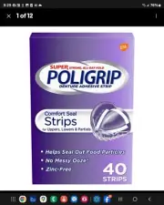 Super Poligrip Comfort Seal Denture/ Partials Adhesive Strips 40 Ct 12/25-07/26