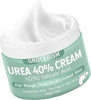 Urea Cream 40 Percent For Feet Plus 2% Salicylic Acid 5.29 oz || Foot Cream and Hand Cream Maximum Strength with Hyaluronic Acid, Tea Tree, and Aloe Vera for Deep Moisturizes, Callus Remover and Soften Visit the Grocerism Store