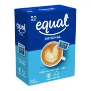 Equal Sweetener Zero Calorie Original Taste Sugar Substitute Packet 50 Ct 6 Pack