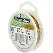 Beadalon 7-Strand Beading Wire, .015 in (0.38mm), 100 feet, Satin Gold Wire, Sat