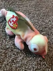 TY Iggy beanie baby 1997 EXTREMELY Rare RED STAMP Retired Incorrect Fabric