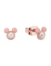 [Couture Kingdom] Disney Mickey Mouse Pearl Fashion Stud Earrings 9mm in Rose Gold