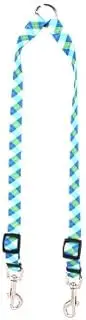 Yellow Dog Design Blue and Green Stripes EZ-Grip Dog Leash with Comfort Handle, Small/Medium