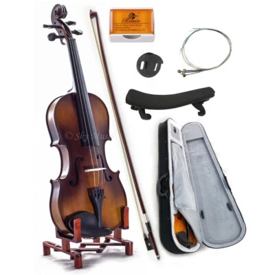 NEW Solid Maple Spruce Fiddle Violin 3/4 Size w Case Bow Rosin String VN201