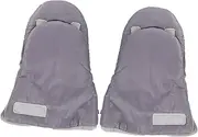 [Beavorty] 1 Pair Stroller Gloves Windproof and Hand Warmers for Winter Thick Fleece Lined Separated Type Gloves for Outdoor Use Grey for Prams and Strollers