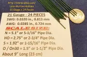 LMH WIRE N HO S O On30 21 Ga .032" .813 mm GRAB IRON Brake Rigging Piping 24 Pcs