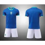 24-25賽季最新款足球衣 巴西國家隊客場足球衣 巴西足球服 兒童足球衣套裝 成人足球服 親子運動套裝足球比賽衣服