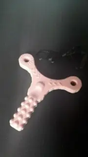 Silicone Chew Teether, Strong, Tough, Oral Therapy, With Safety Necklace, Pink