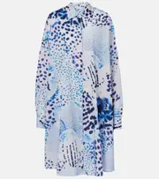 [Dries Van Noten] Dries Van Noten Printed cotton voile shirt AU 10 white