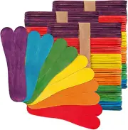 Colored Spoon Popsicle Sticks - Vibrant Wooden Craft Sticks – Smooth and Splinte