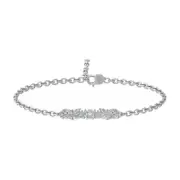 0.5Ct Lab Grown Diamond Chain Bracelet 7" for Women 14K White Gold 2.17gm